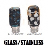 Glass & Stainless Hybrid 510 Drip Tip - NIGHT BLACK 