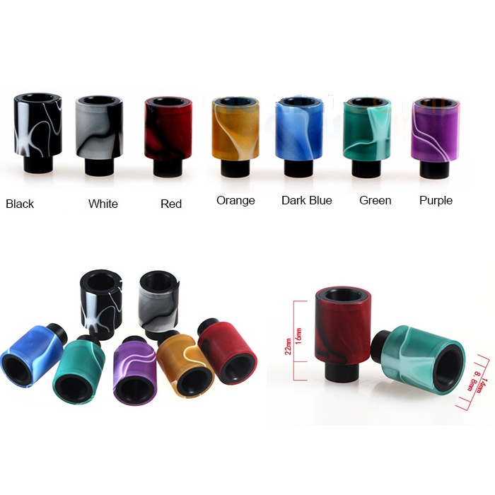 DRIP TIP 510 INLAY ACRYLIC WIDE BORE - BLACK (iné farby v detaile )