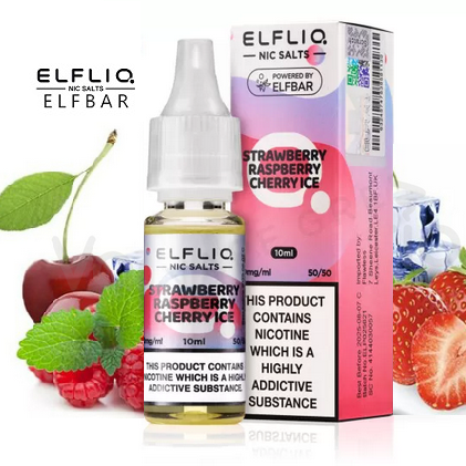 10ml NicSALT ELF BAR (ELFLIQ) 20mg - STRAWBERRY RASPBERRY CHERRY ICE