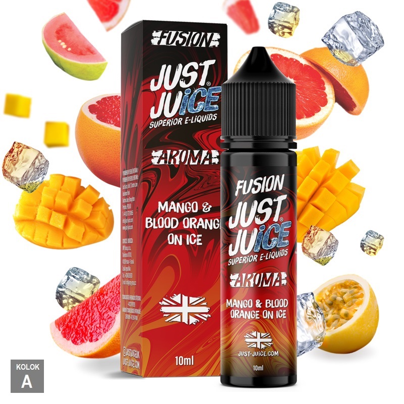 12/60ml JUST JUICE - FUSION BLOOD ORANGE MANGO on ICE